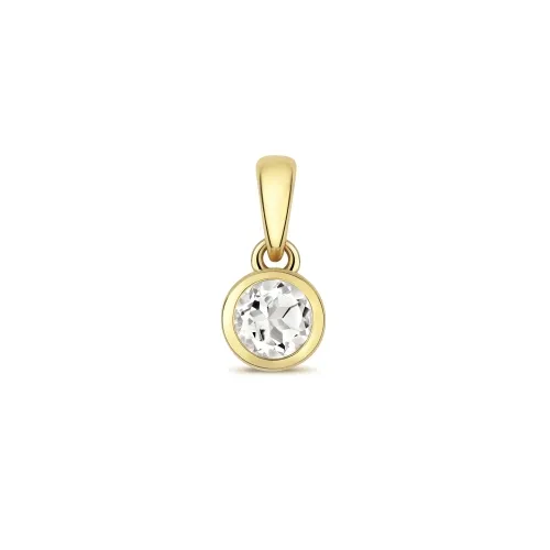 White Topaz Pendant April Birthstone 0.31ct - 9ct Gold